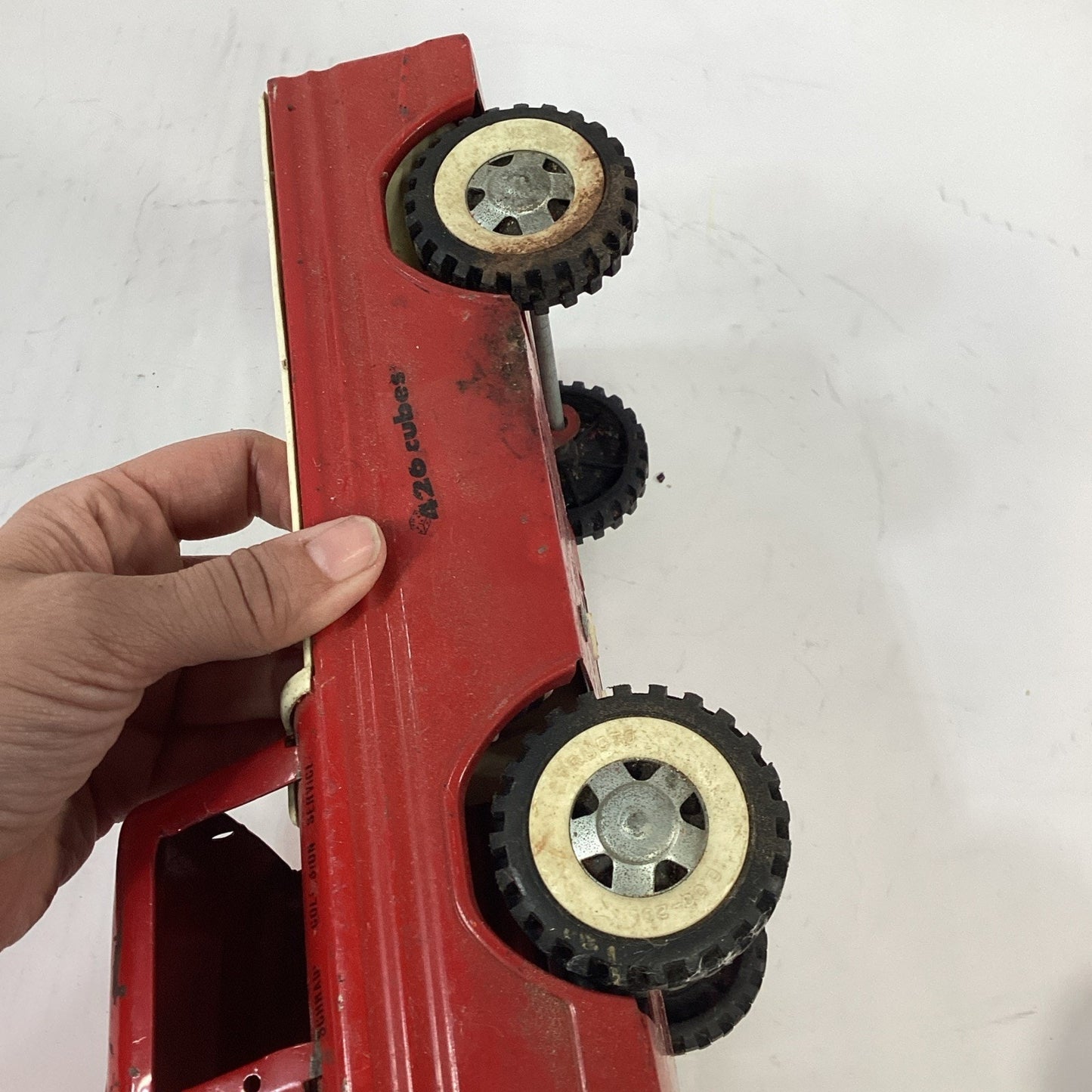 Vintage Structo Red Pick-Up Truck Pressed Steel