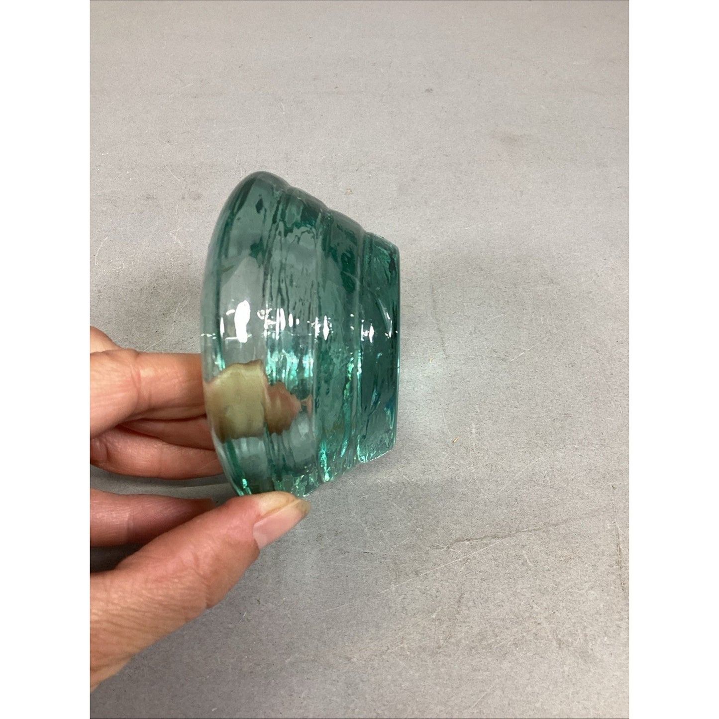 Vintage Mint Green Glass Bowl Trinket Dish Ashtray