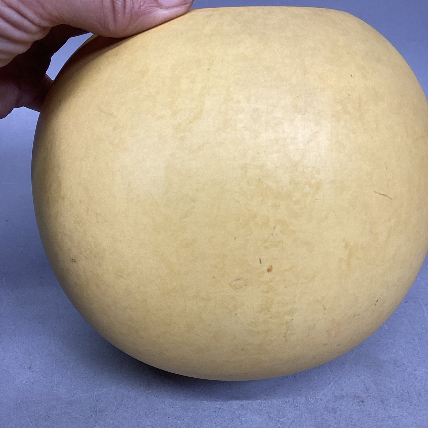 Vintage Yellow Ceramic Spherical Vase - 6”H