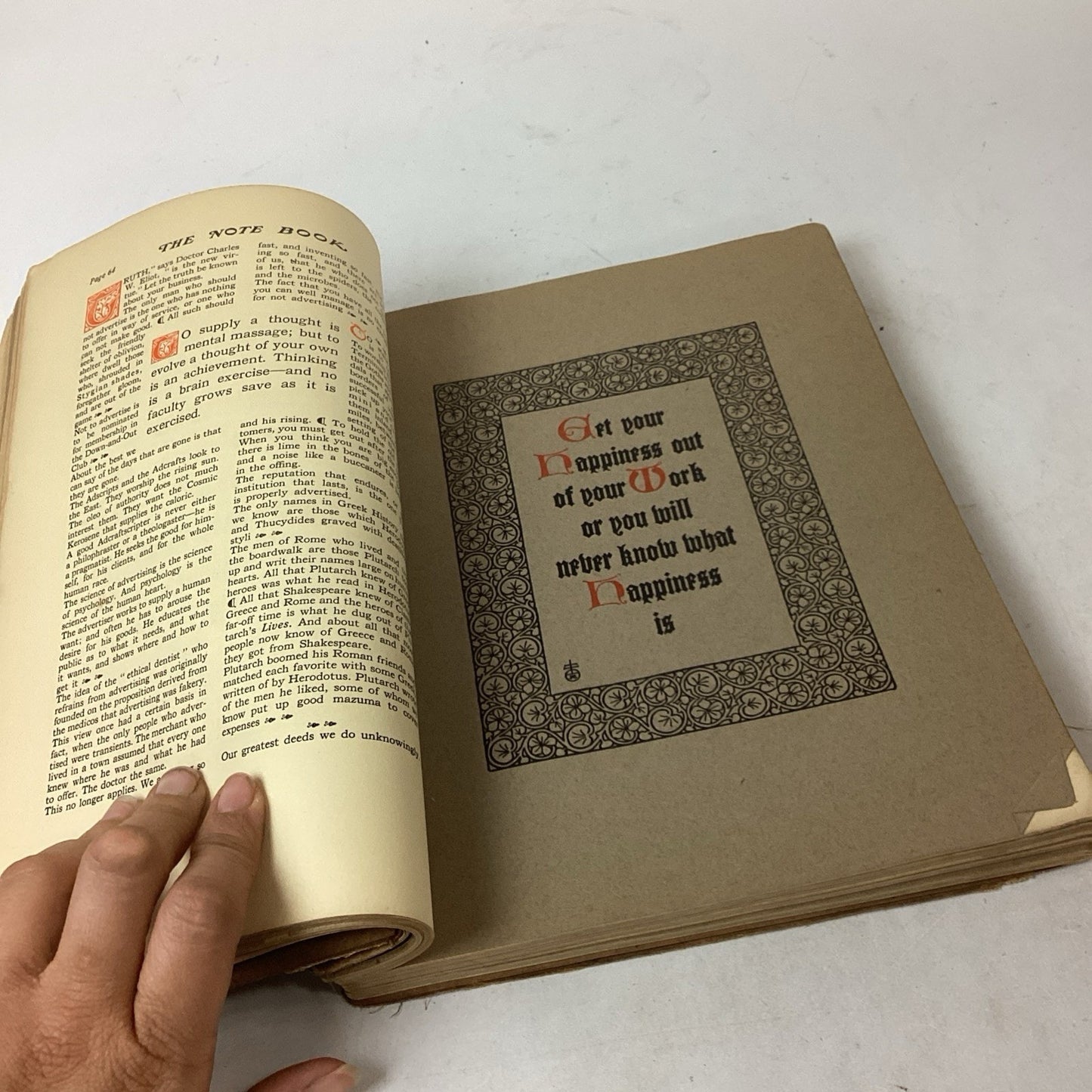 Antique 1927 Note Book of Elbert Hubbard Roycroft #8603