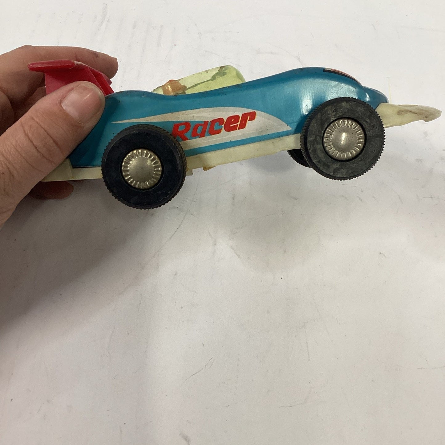 ME 811 RACER GYROACTION BATTERY OPERATED TIN TOY BLUE/RED