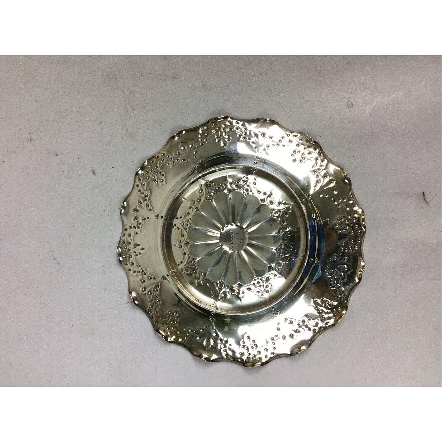 Set Of 2 Antique EPNS Round Dish Plate #6807