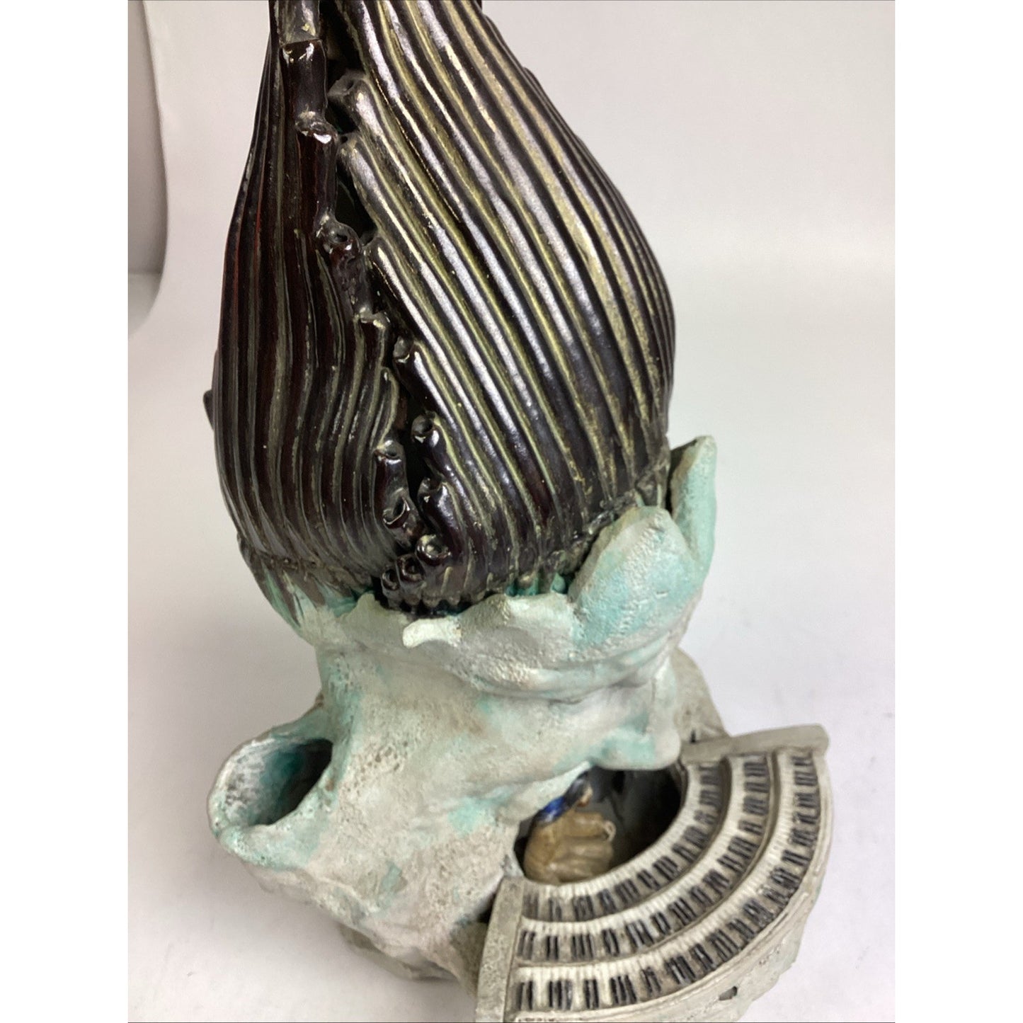 Whimsical Ceramic Sculpture- Surreal Face With Miniature Piano - 13.5”H