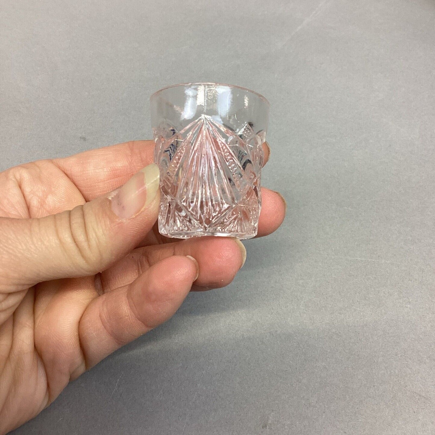 Vintage 1950’s Amber Colored Shot Glass & VTG Clear Shot Glass