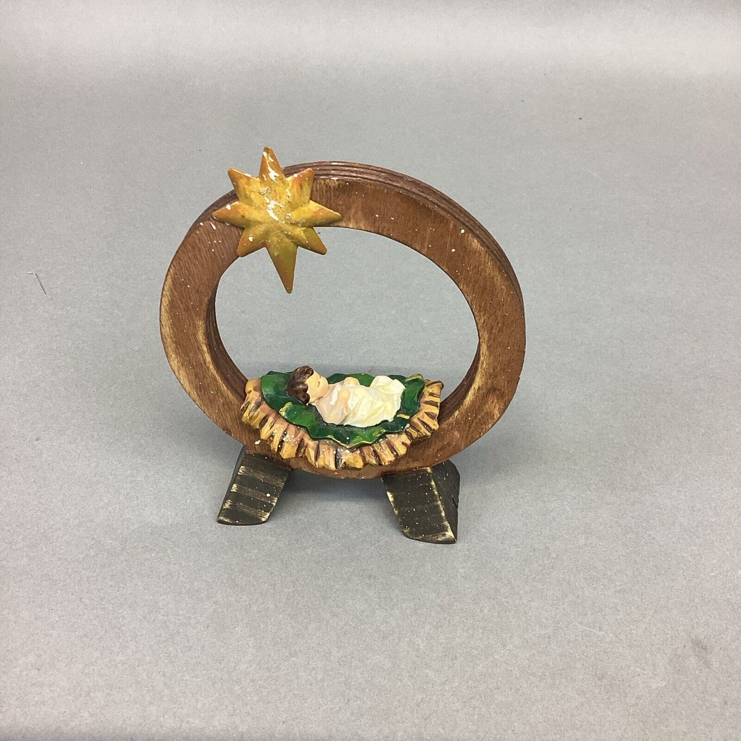 QVC Joy Nativity Scene Wooden 3 Piece Set Christmas Decoration Wood