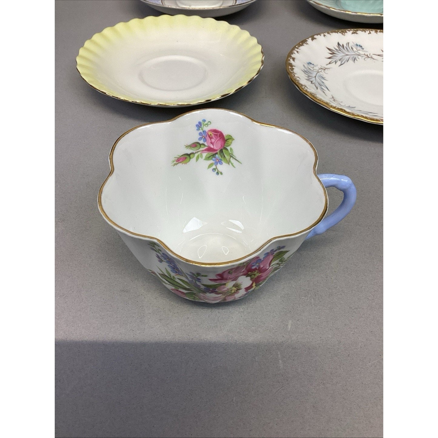 VTG Miscellaneous Lot Of 9 - Royal Albert/Royal York/Aynsley Cups/Saucers/Plates