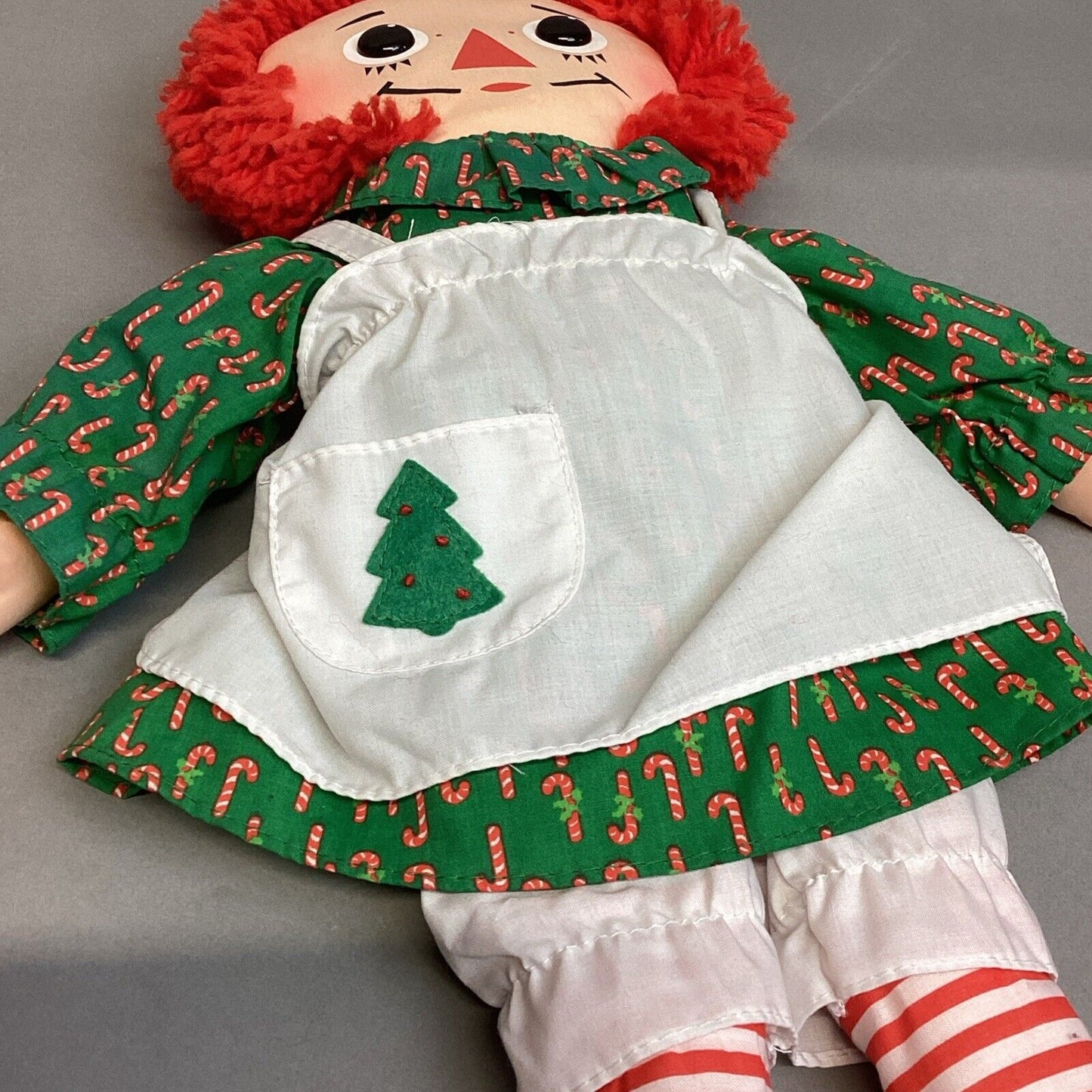 Lot Of 2 Vintage 1988 Playskool 18”Raggedy Ann Candy Cane Christmas Edition Doll