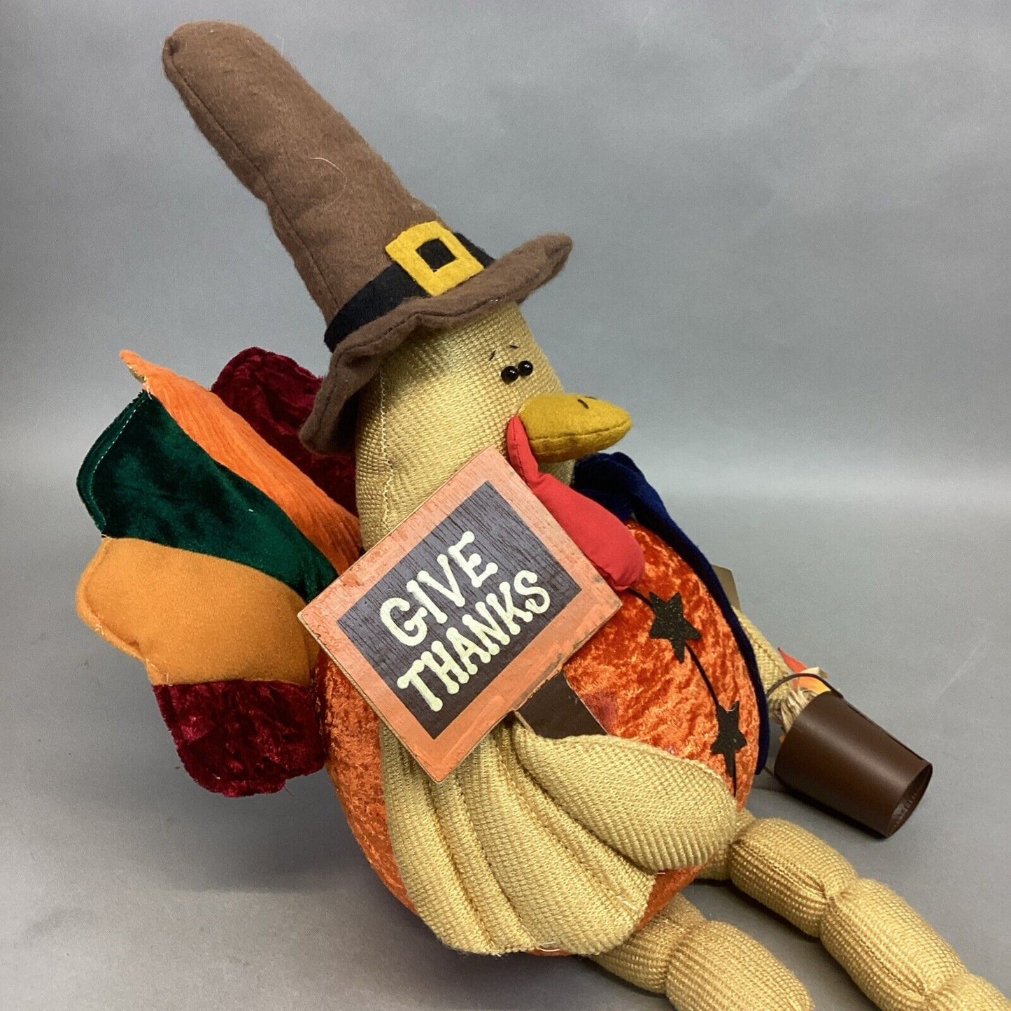 Sunset Bay Seasonal Turkey Pilgrim Plush Shelf Sitter #C5959 - 28”