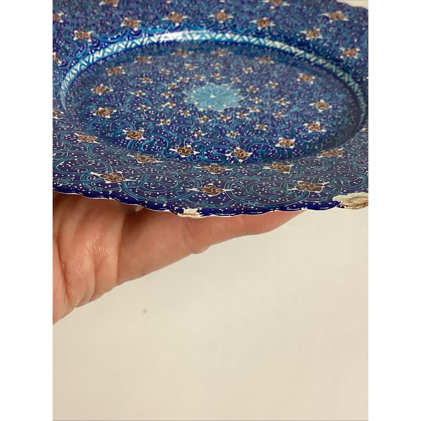 Persian Hand Painted Enamel Plate
