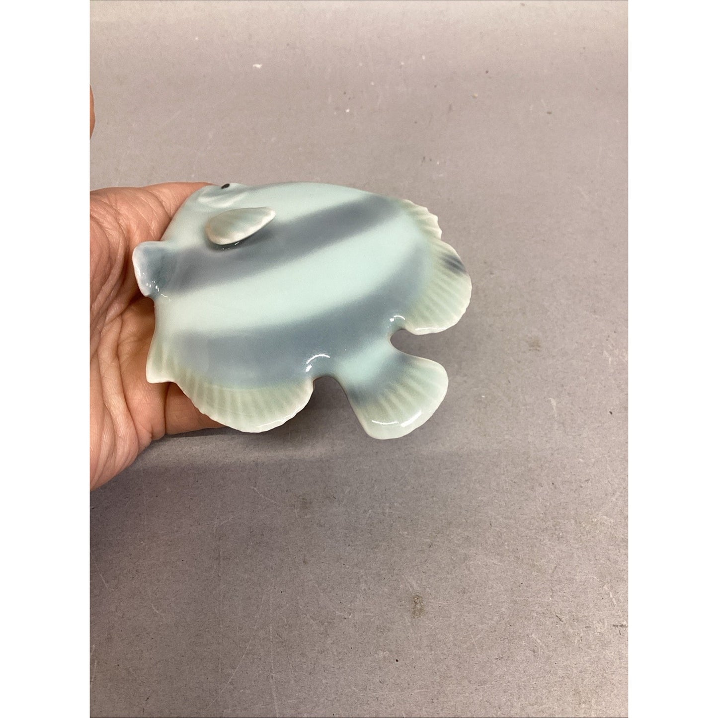 Vintage Porcelain Blue Fish Figurine - 4.25x1.5x3.25”