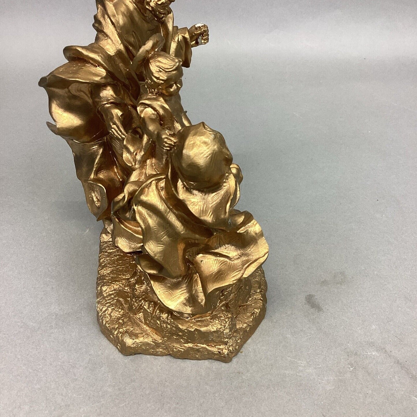 Holy Family In Gold Statue Figurine - 6.5”Hx5”L