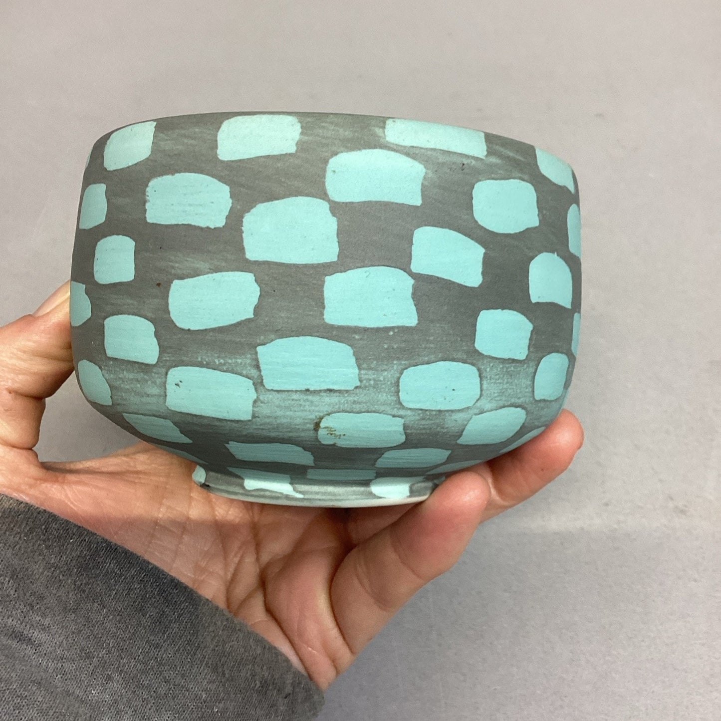 Signed Vintage Crowell Pottery Small Soup Bowl - 2.75x4”