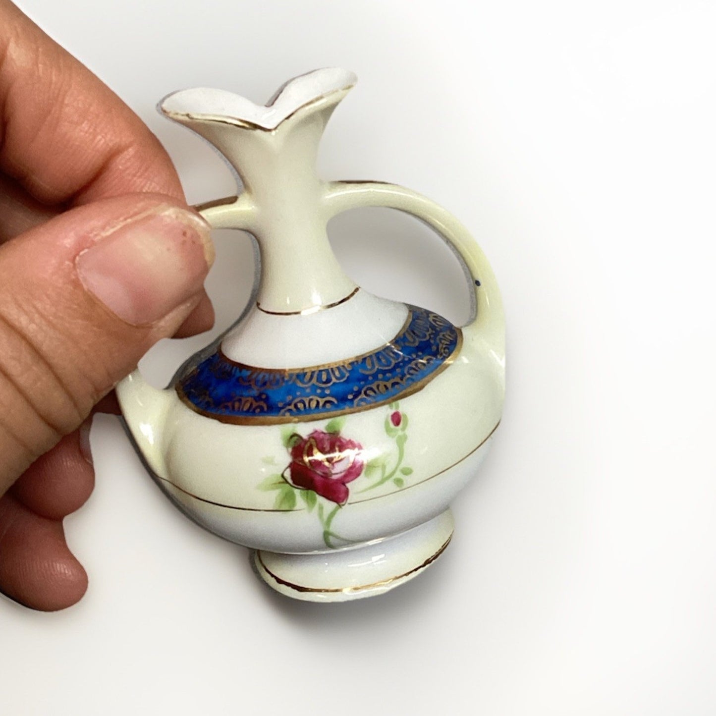 Mini Floral Water Jug Figurine, Perfume Bottle And Trinket Dish