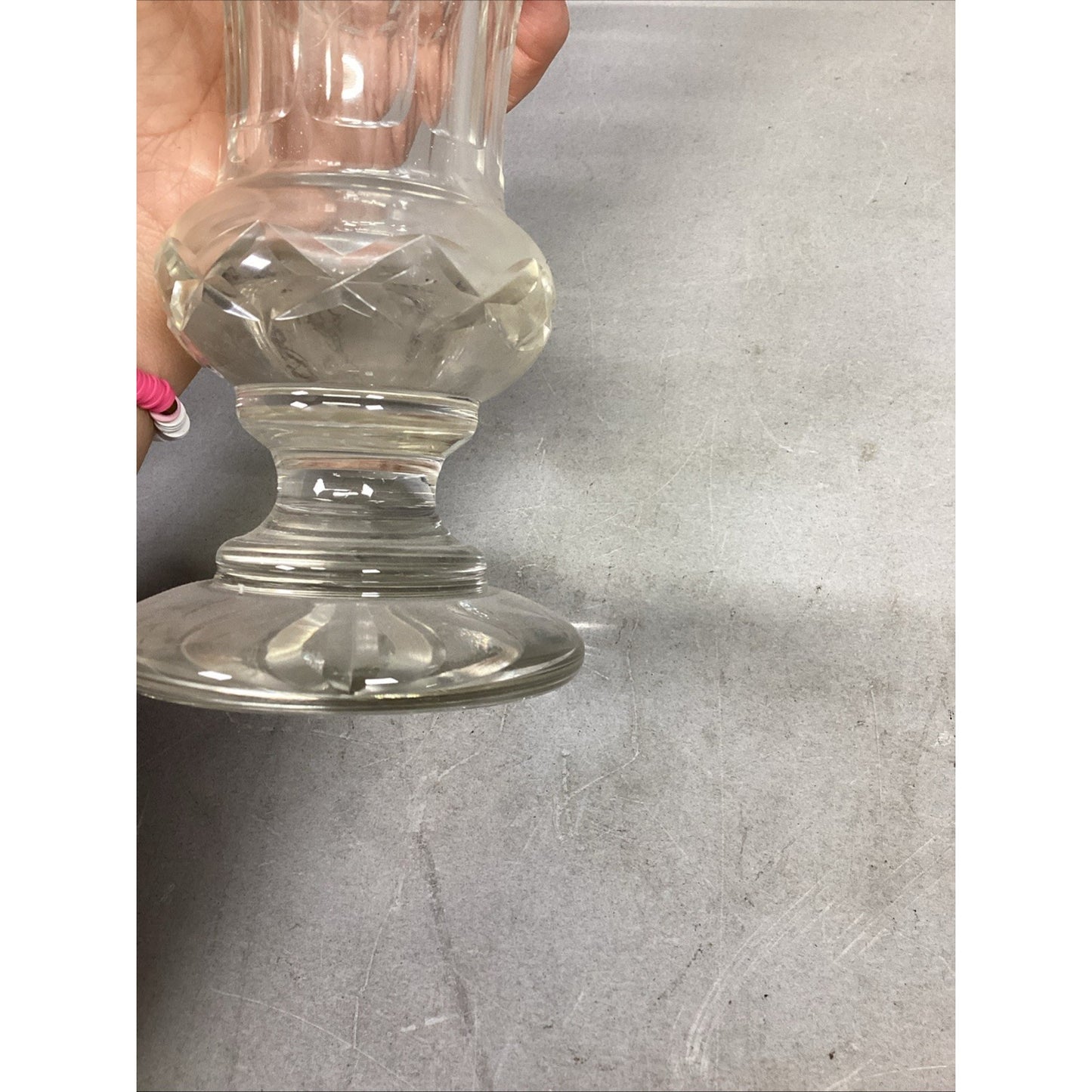 Vintage Unique Fluted Glass Vase - 8.25”H