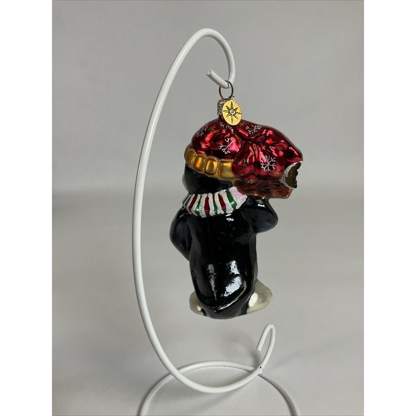 Christopher Radko Let It Snow Penguin Glass Christmas Ornament / Damaged