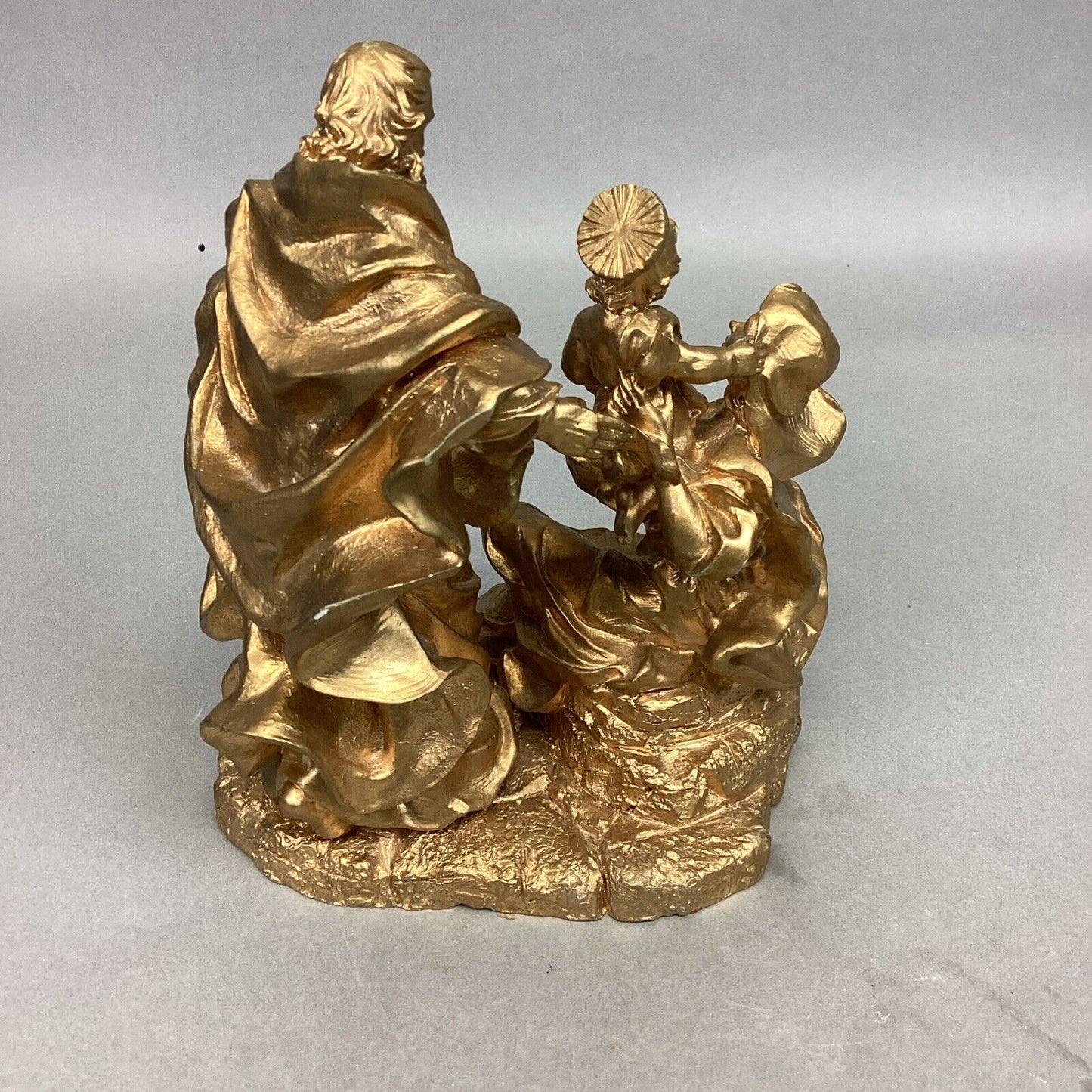Holy Family In Gold Statue Figurine - 6.5”Hx5”L