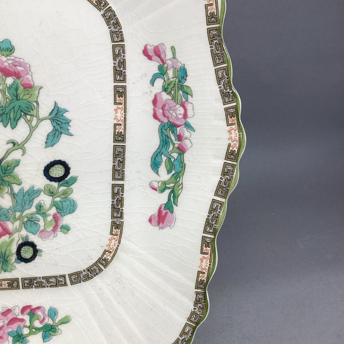 VTG Myott Staffordshire INDIAN TREE Scalloped Square Luncheon Cake Plate 11.5"