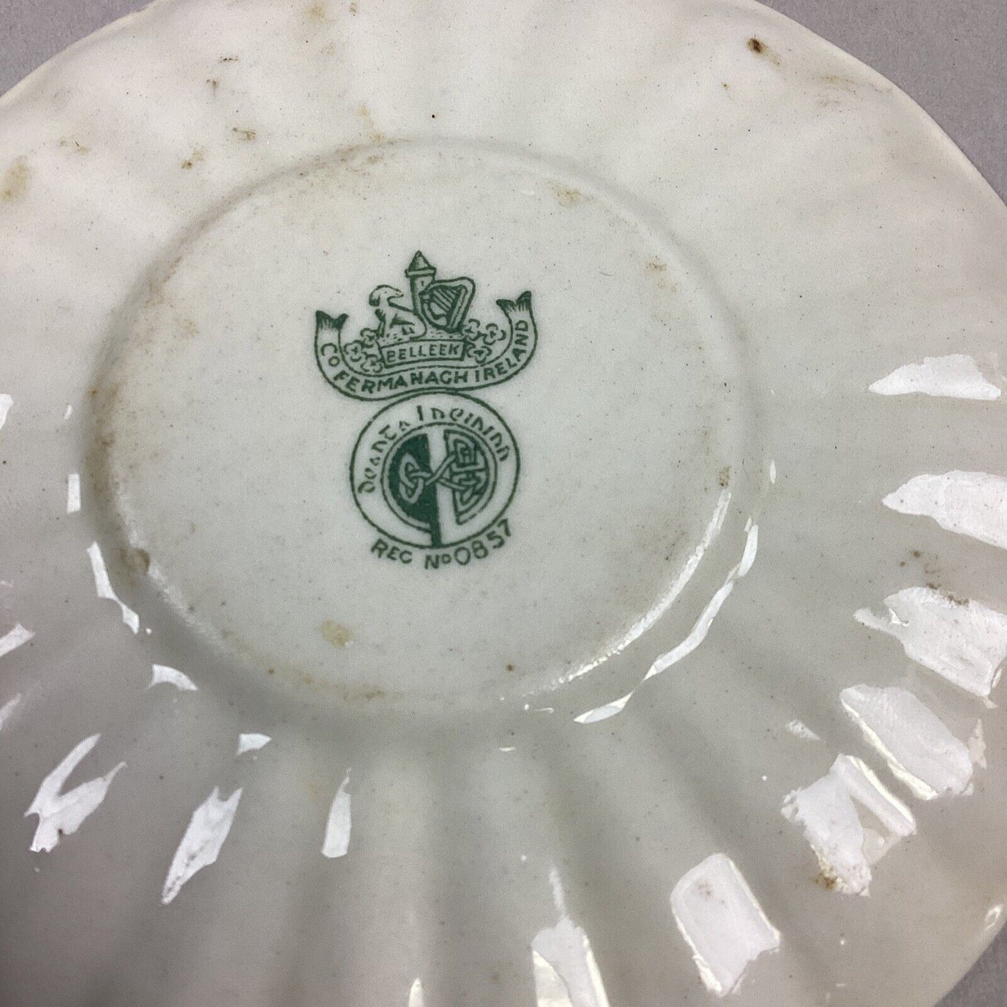 BELLEEK Ireland Bone China Saucer - Neptune - #0857 - 4.25”