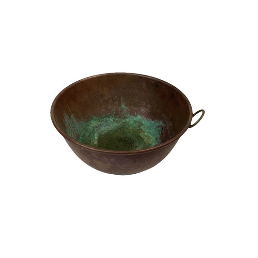 Vintage Copper Mixing Bowl w/ Brass Ring (Rolled Edge) 10.5”x5.5”