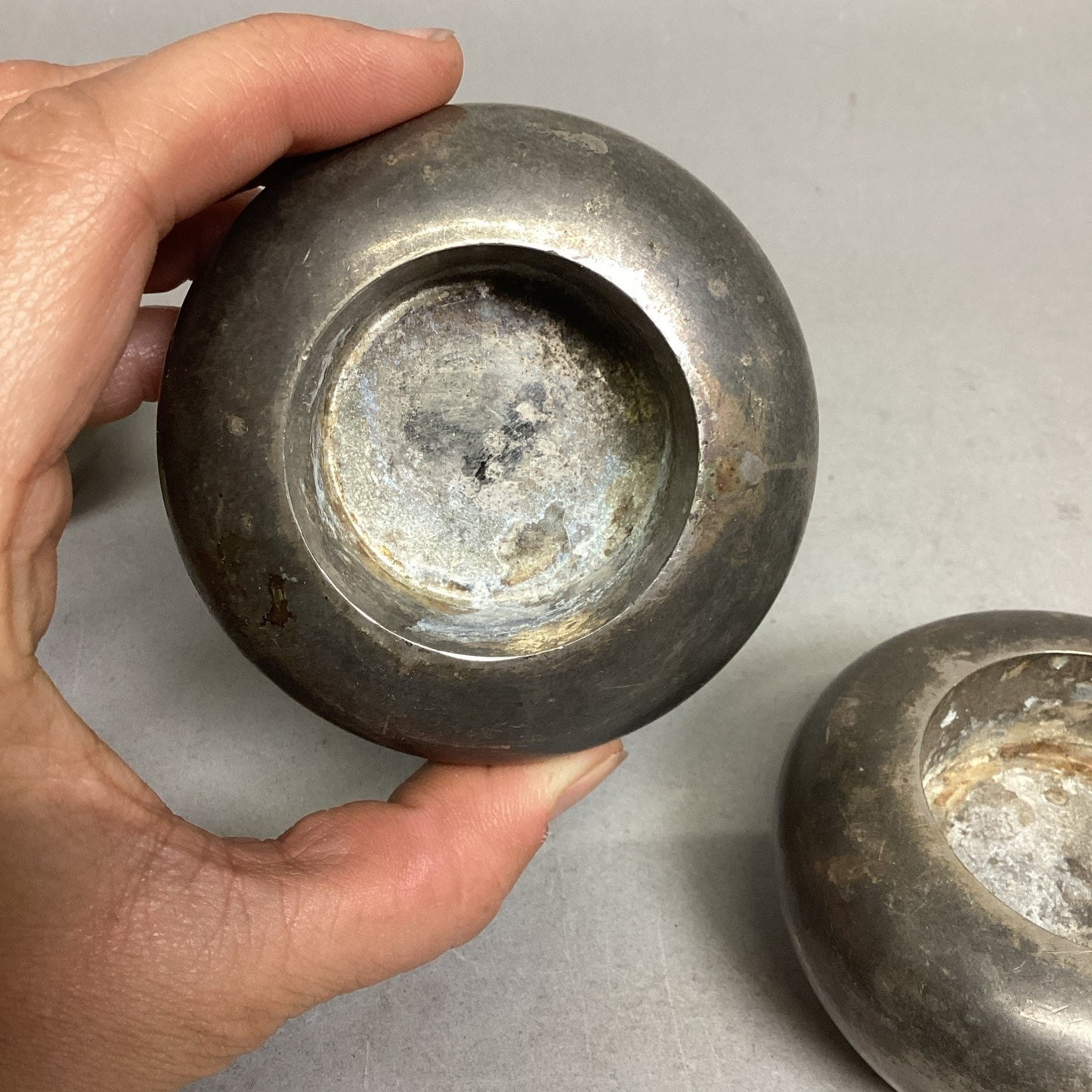 Set Of 4 Silver Plated Candle Holders - 1.75”Hx2.75”D
