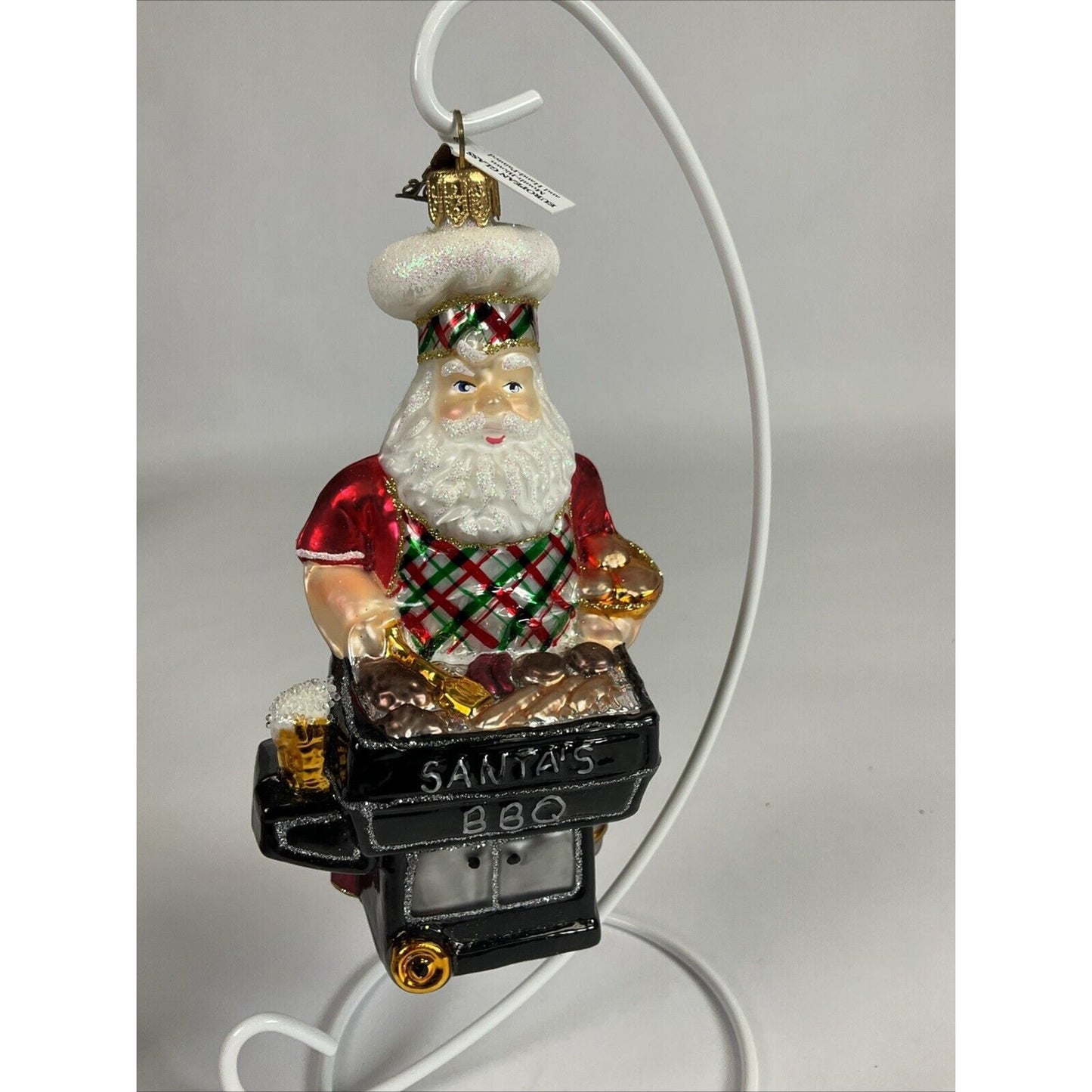 Santa’s BBQ Grill Glass Christmas Ornament European Glass 2016