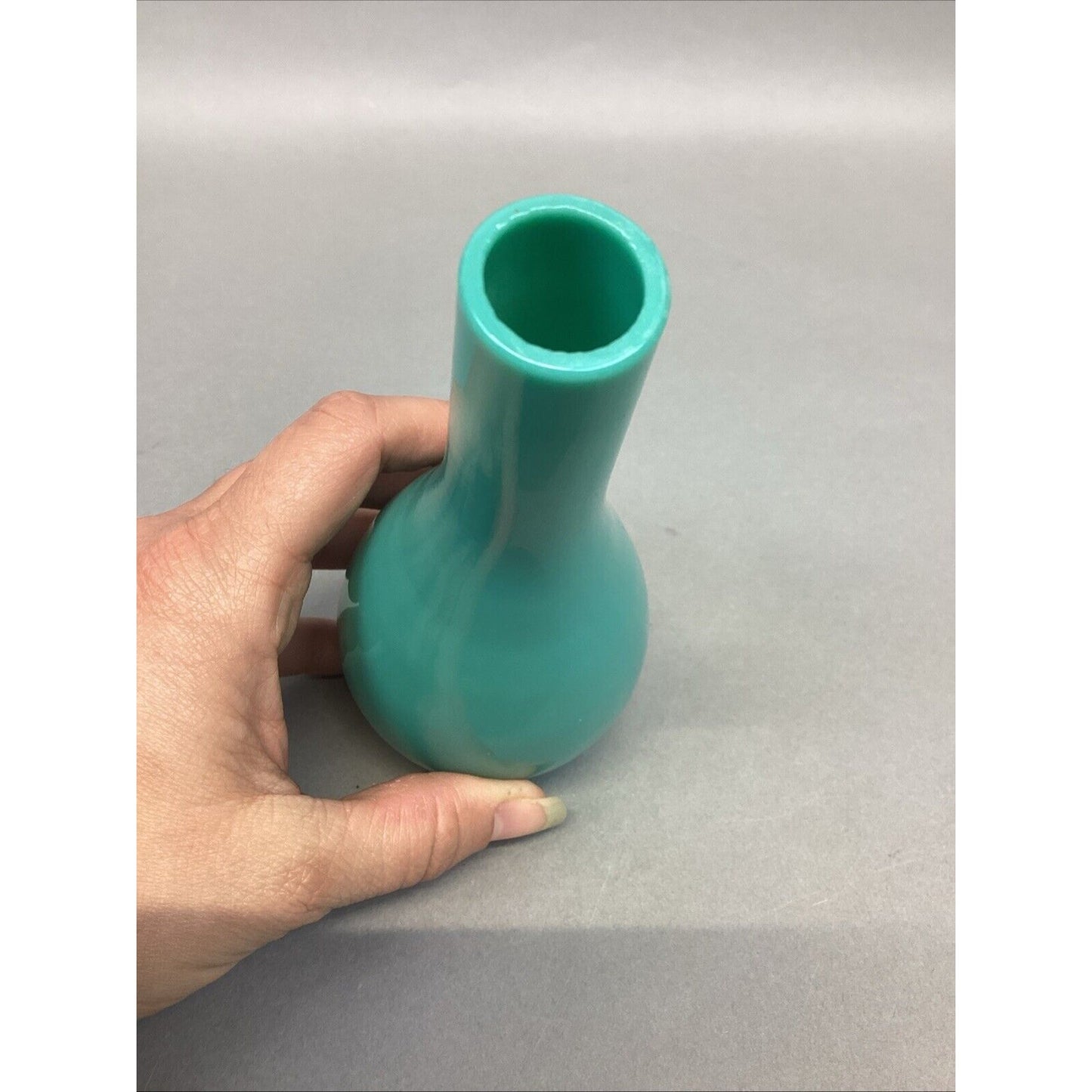 Light Aqua Glass Vase - 6.25”