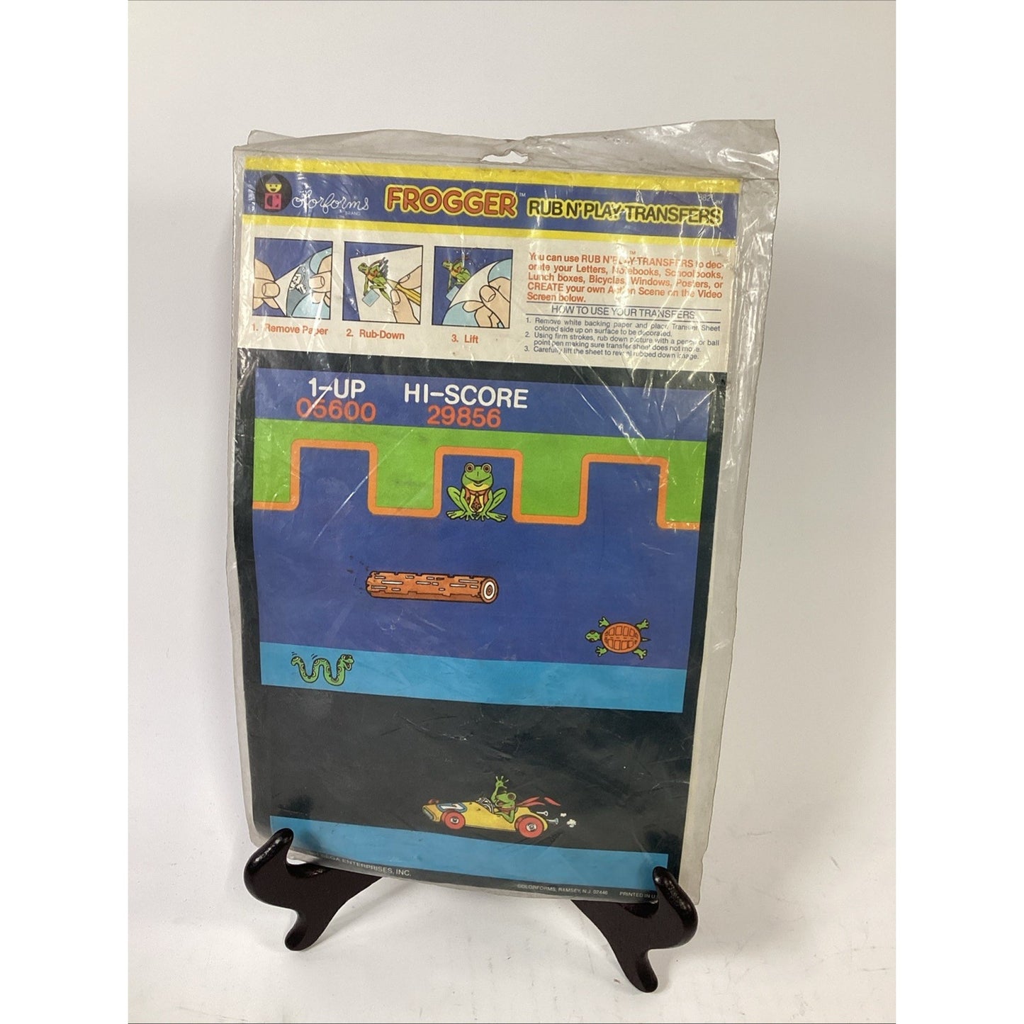 Frogger Rub N' Play Transfers 1981 Sega Arcade Atari Game Colorforms