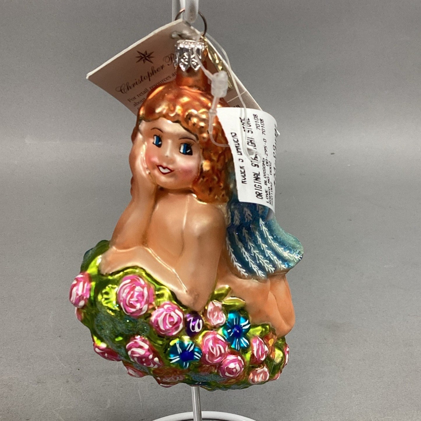 Christopher Radko Cherubic Angel Ornament Love Blossom - Damaged On Wing