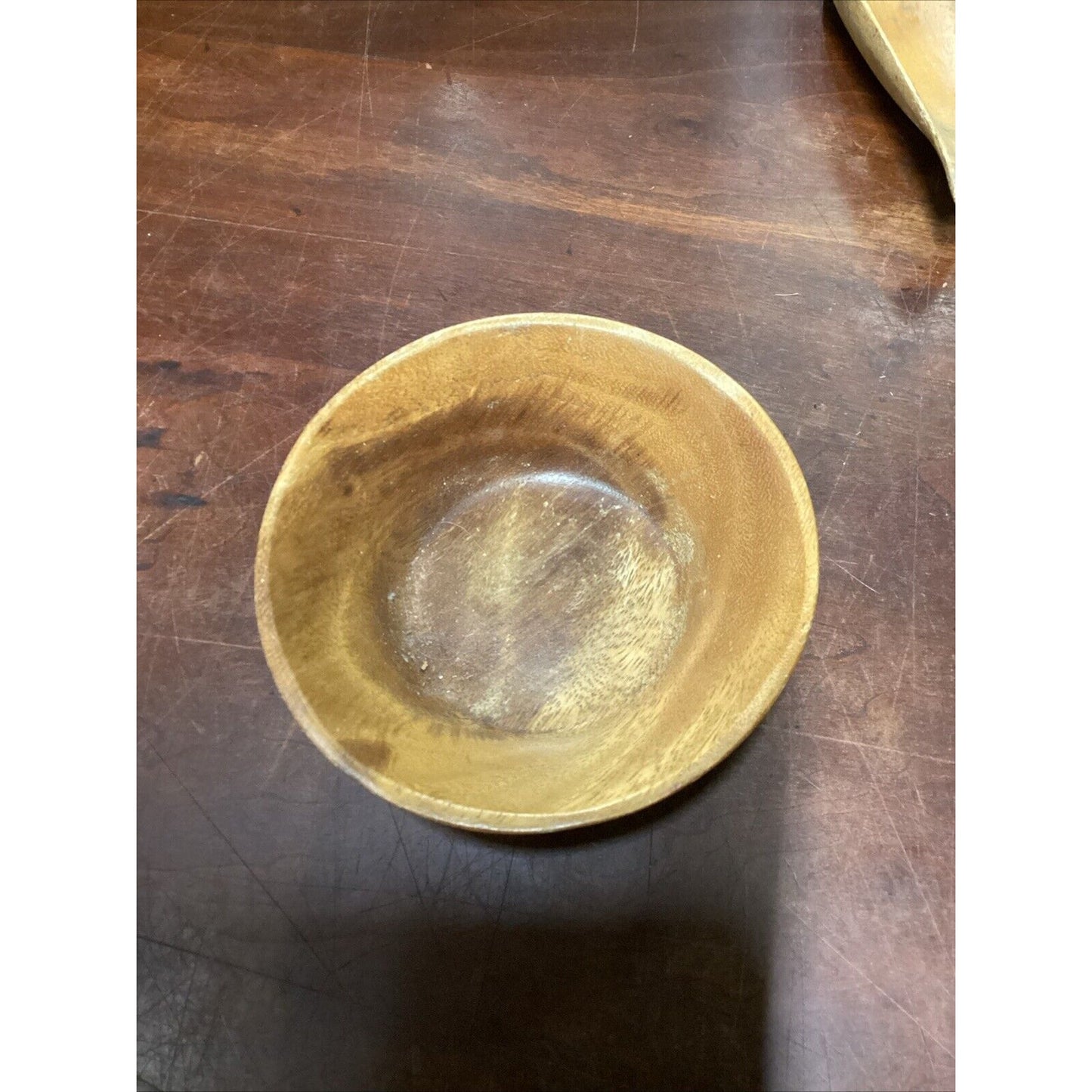 Set Of 3 Vintage Teak Wooden Bowl, Pea Pod Bowl & Serving Tray
