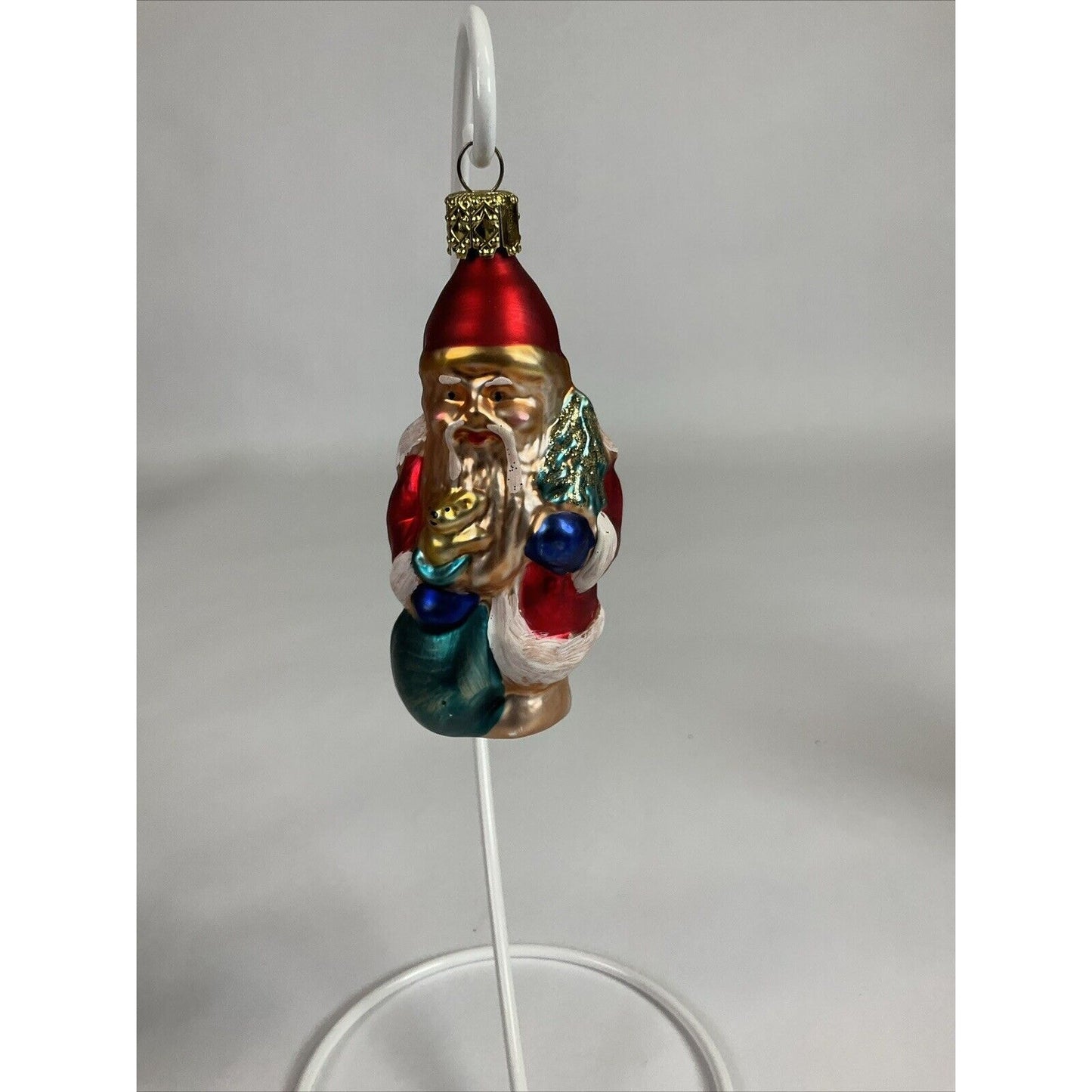 Christopher Radko Ho Ho Ho Santa Claus Head Glass Christmas Ornament 5”