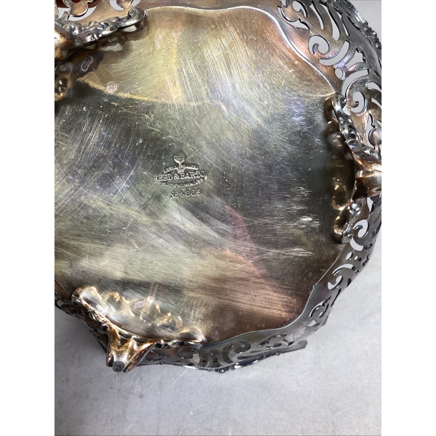 Reed & Barton Silverplate Pierced Footed Fruit Bowl #4865