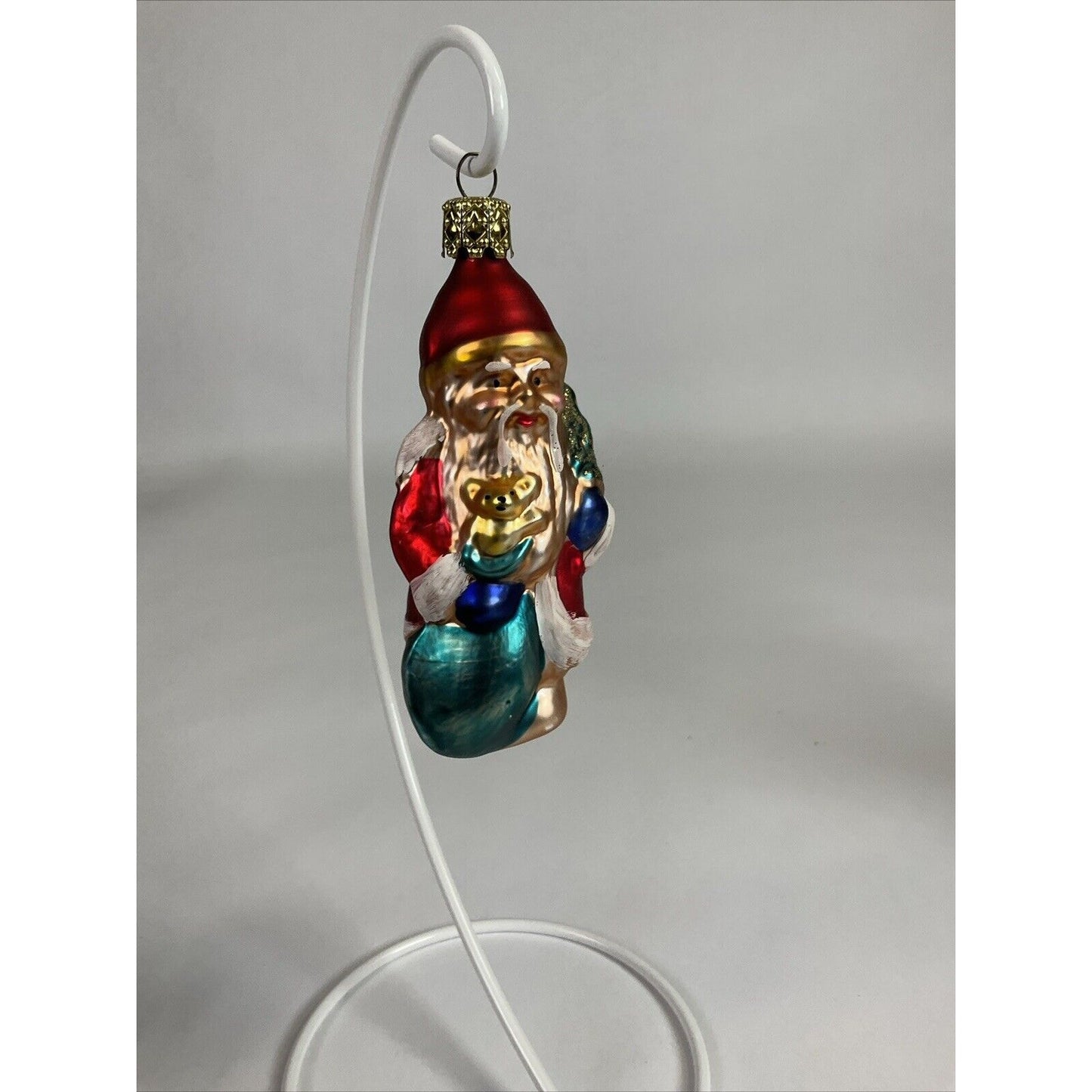 Christopher Radko Ho Ho Ho Santa Claus Head Glass Christmas Ornament 5”
