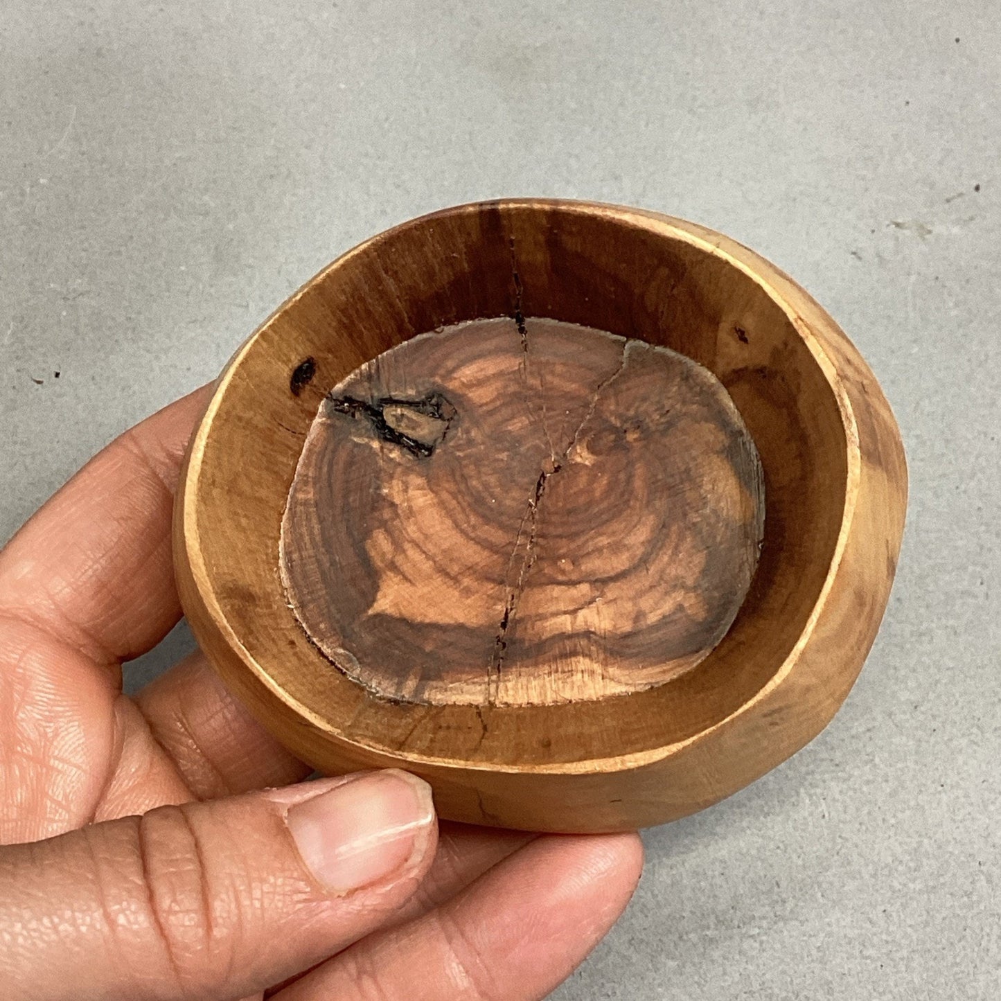 Set Of 2 Hand Carved Wooden Trinket Dishes/Catchall