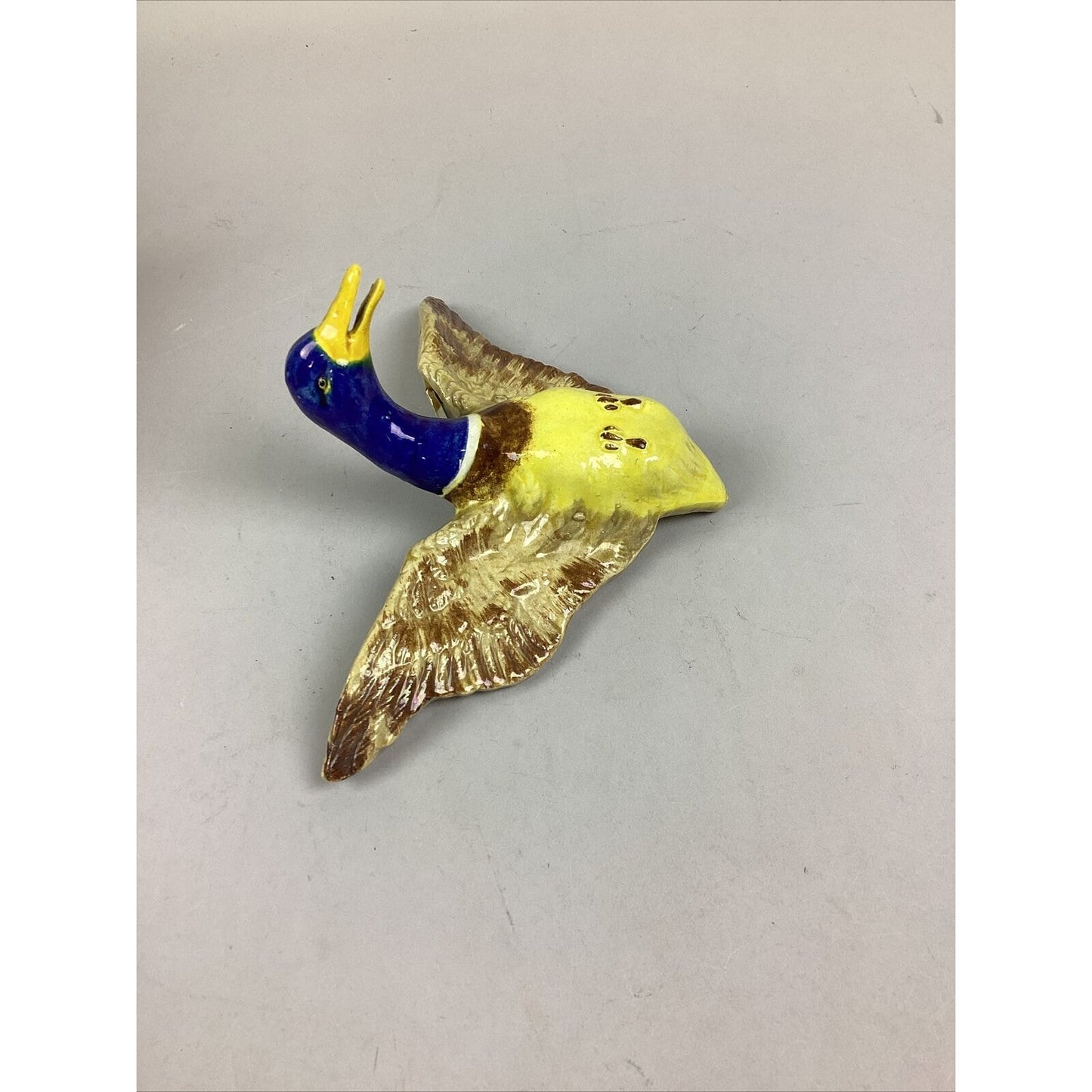 Vintage Flying Yellow Duck W/ Blue Head Wall Decoration - 7”