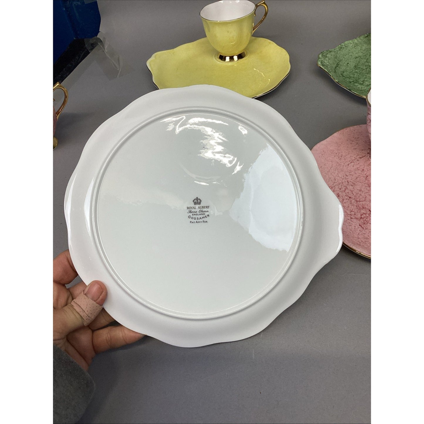 11 Pc Royal Albert Gossamer England Cups, Saucer Snack, Luncheon Plates