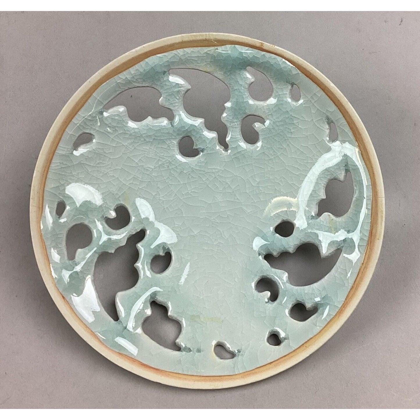 Vintage Blue Pedestal Bowl With Lid W/ Silver Frog - 7 3/4”