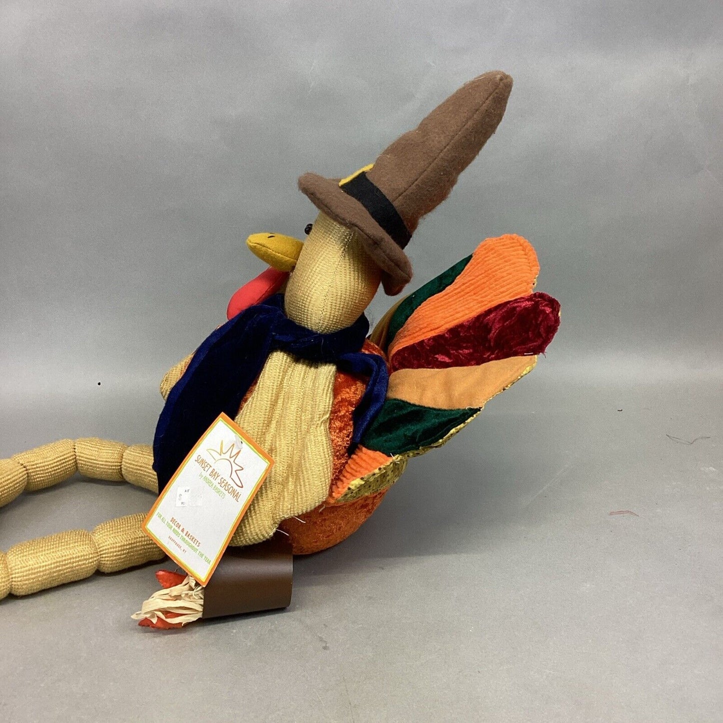 Sunset Bay Seasonal Turkey Pilgrim Plush Shelf Sitter #C5959 - 28”