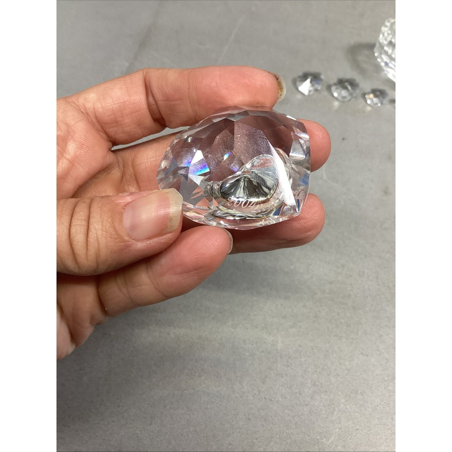 Set Of 7 - Swarovski Crystal Heart Ornament, Trinket Dish & 5 Mini Hearts
