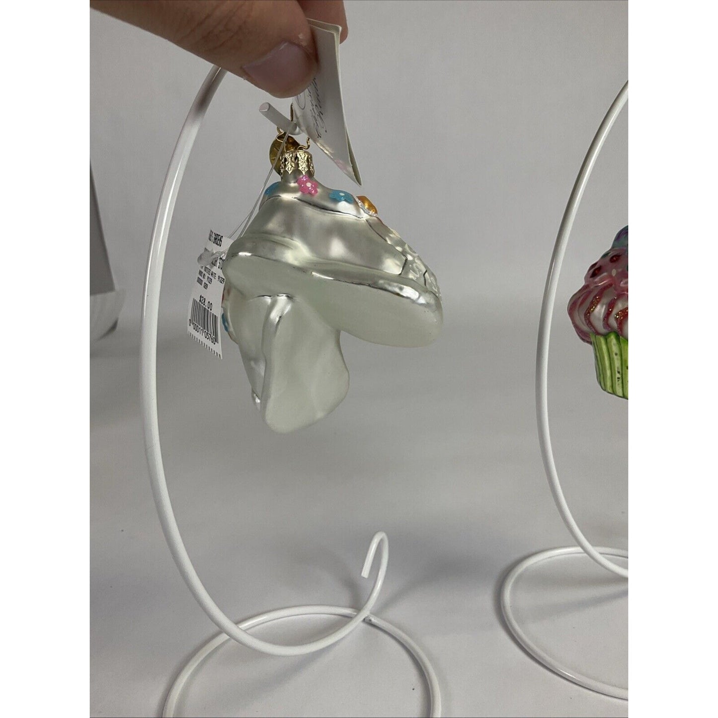 Christopher Radko Mint Confection Cupcake + Tiny Tootsies Christmas Ornaments