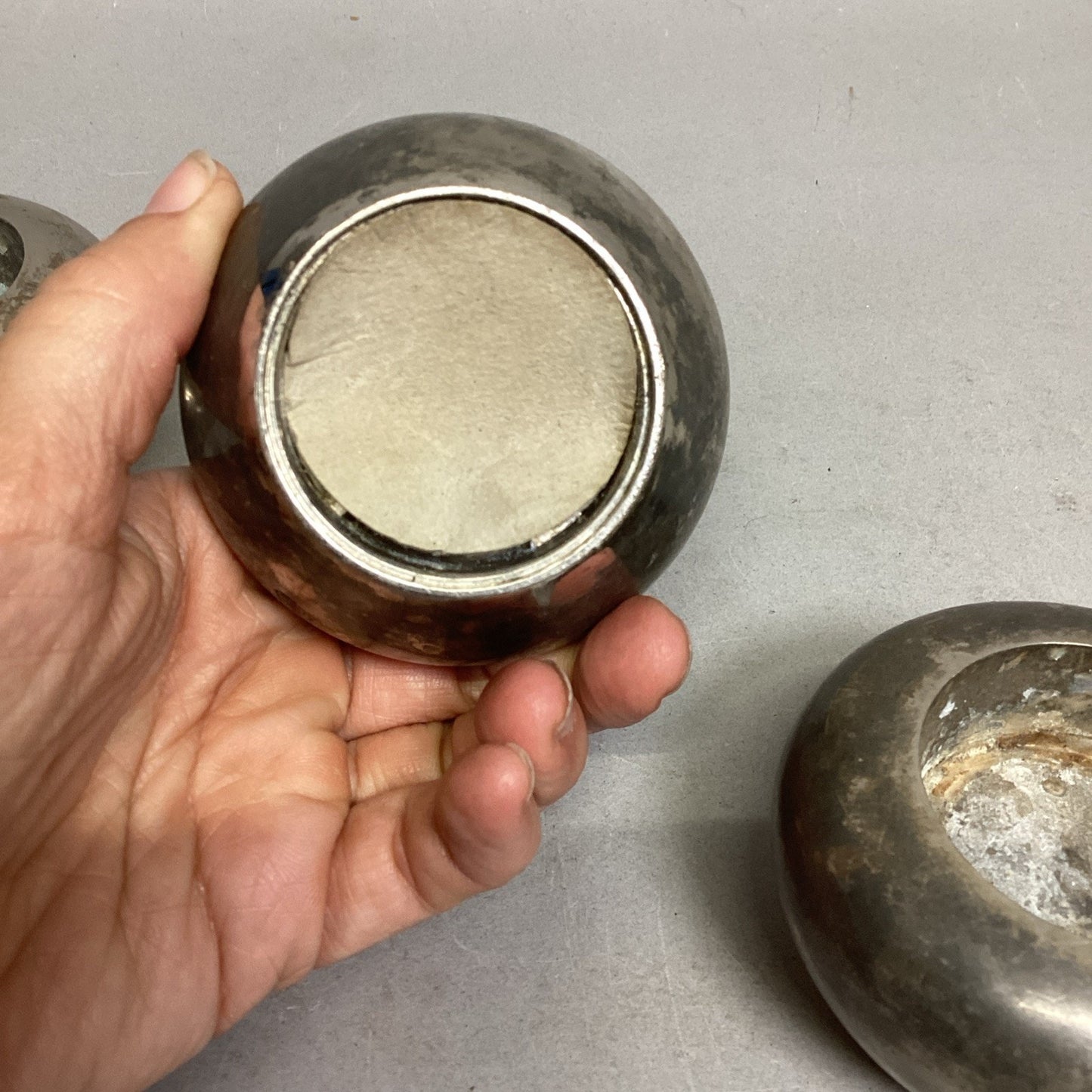 Set Of 4 Silver Plated Candle Holders - 1.75”Hx2.75”D