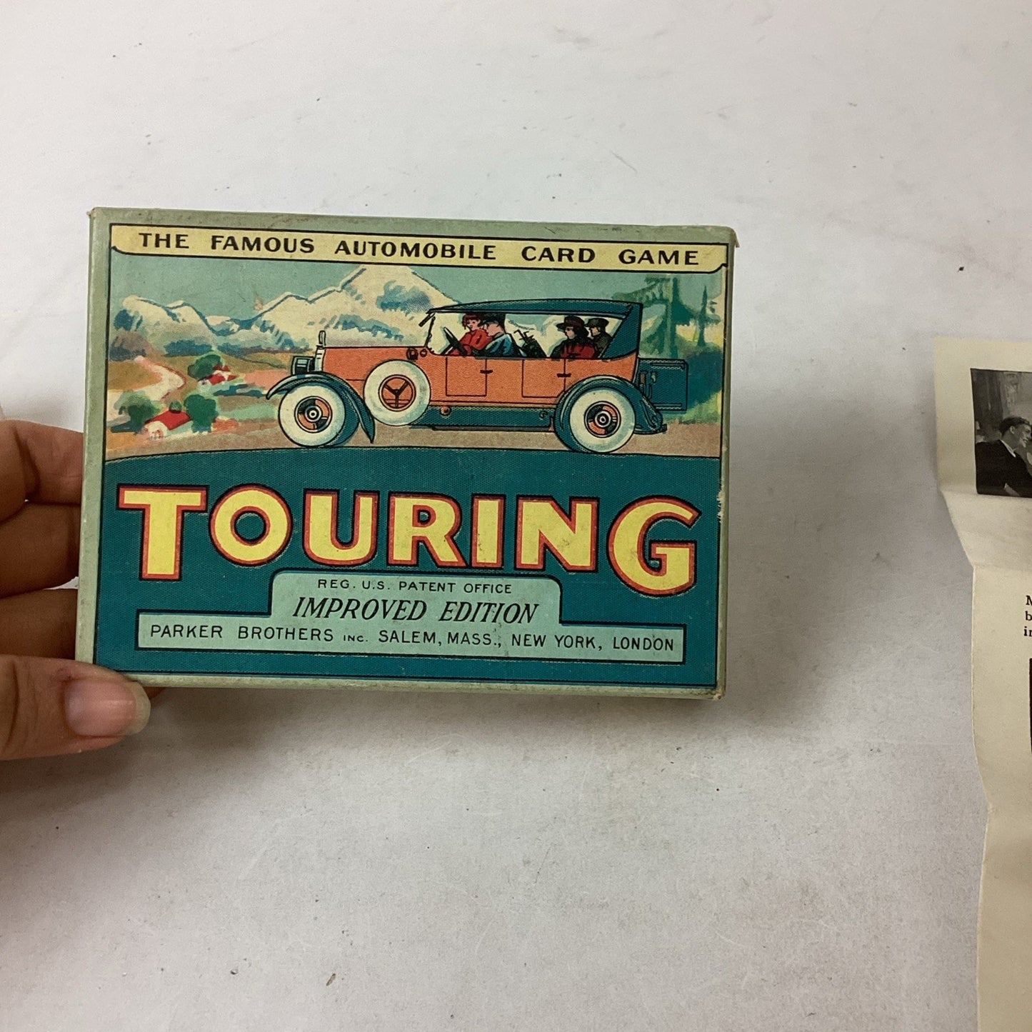 1926 VTG Parker Brothers Touring Card Game Original Box & 2 Instruction Books