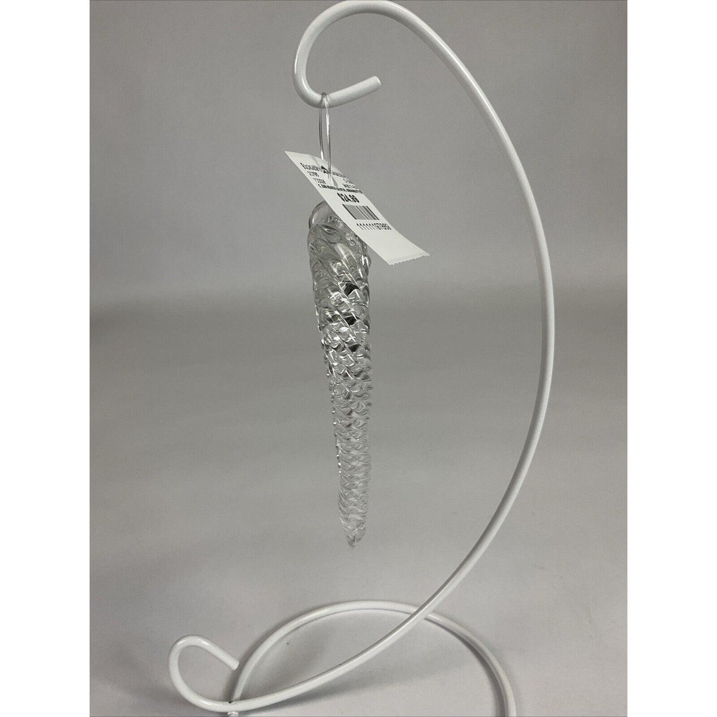 Clear Hearts Crystal Ridged Glass Heart Christmas Ornaments