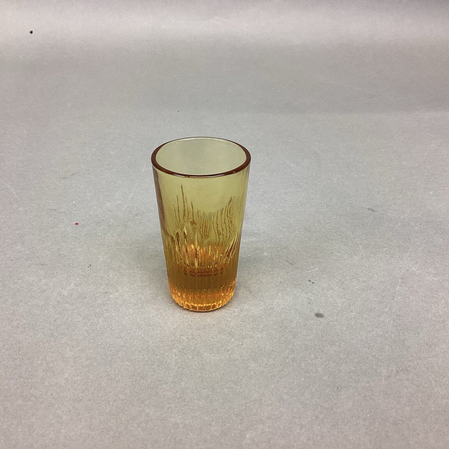 Vintage 1950’s Amber Colored Shot Glass & VTG Clear Shot Glass