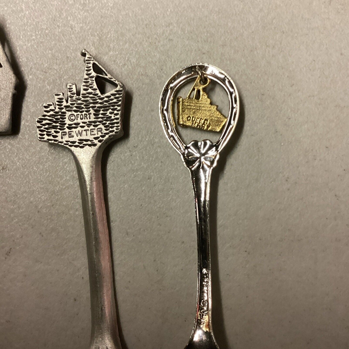 Queen Mary Lot Of 8 Souvenir Ship Spoons