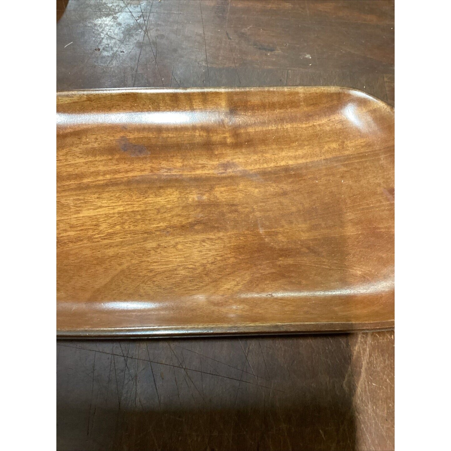 Set Of 3 Vintage Teak Wooden Bowl, Pea Pod Bowl & Serving Tray