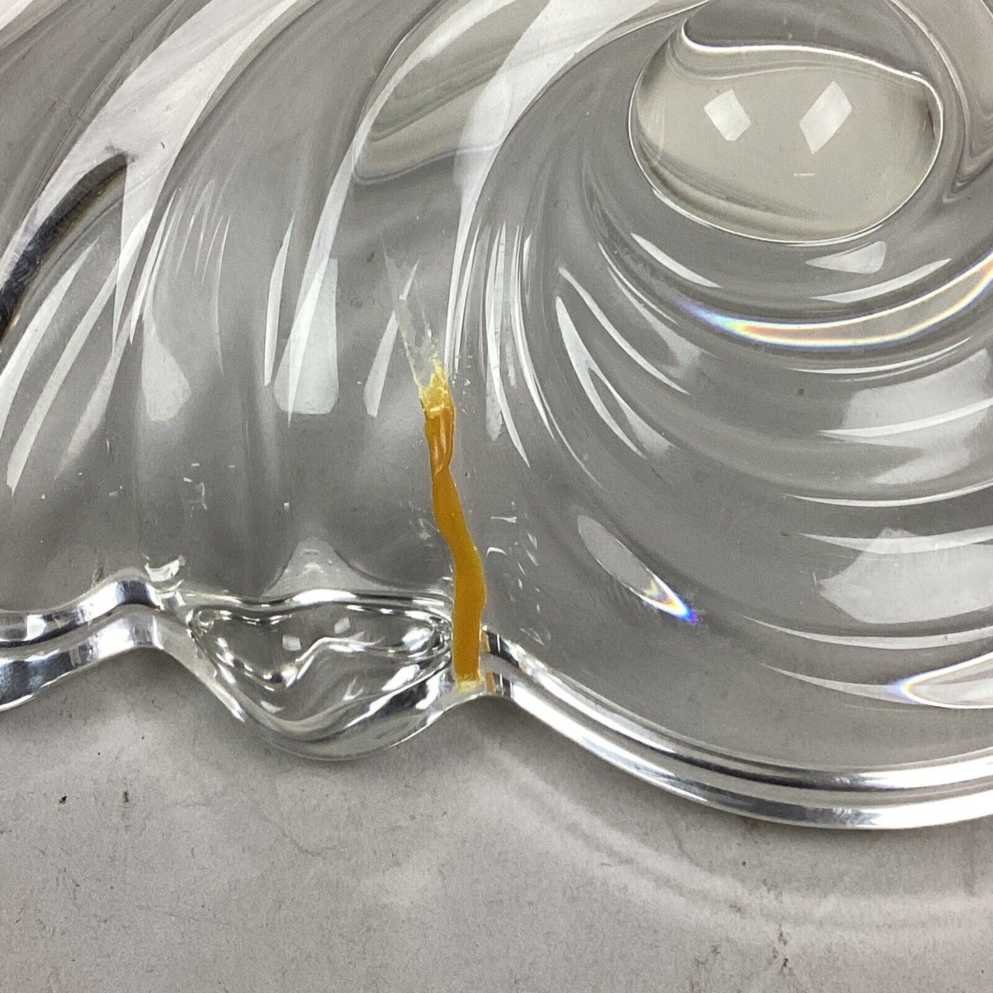 Set Of 2 Mikasa Crystal Shell Candy Dish Trinket Dish - 7.5”