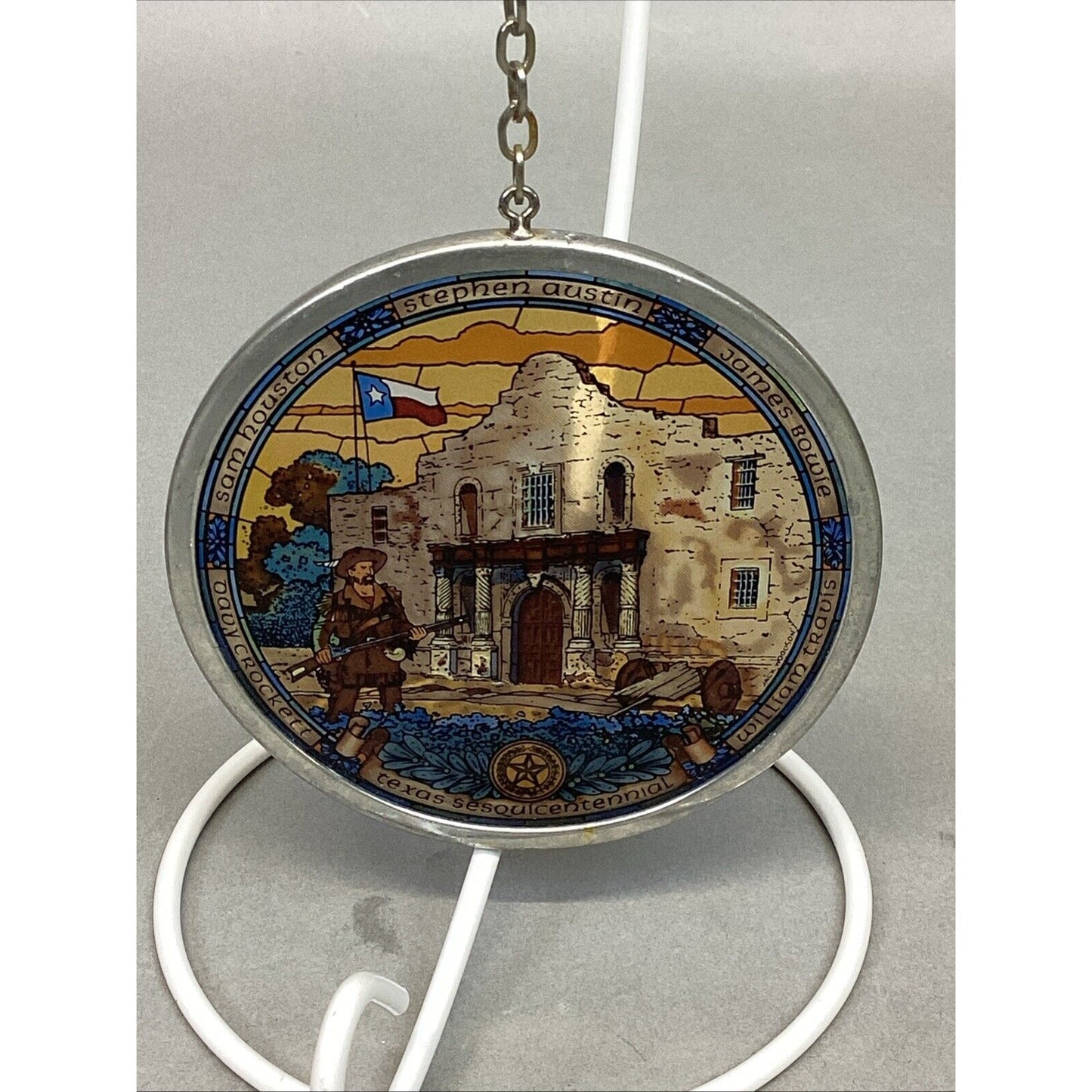 Stained Glass Guild Alamo Texas Hanging Ornament window charm suncatcher 3.5”