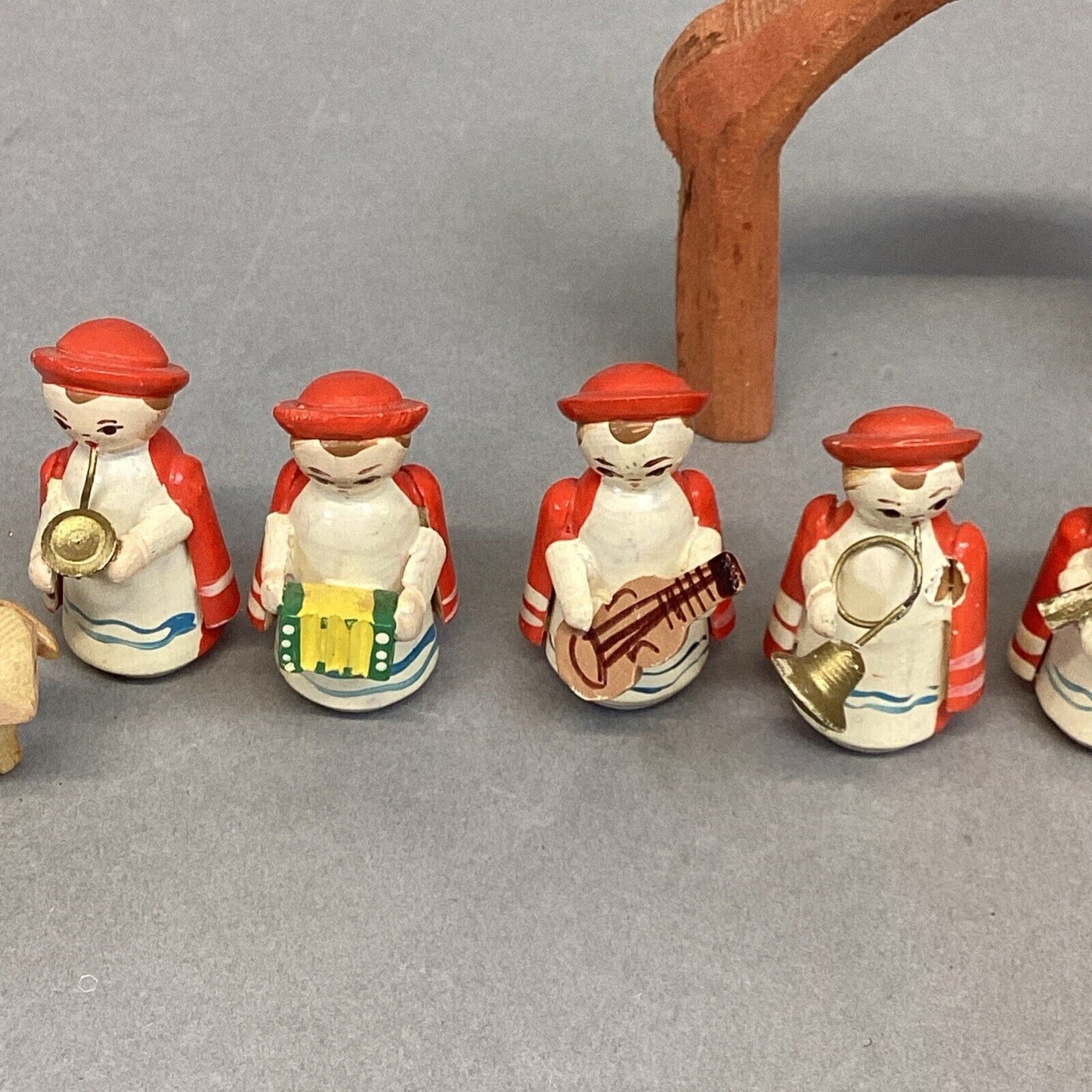 Vintage Wooden Nativity Figures - 11 Piece Set