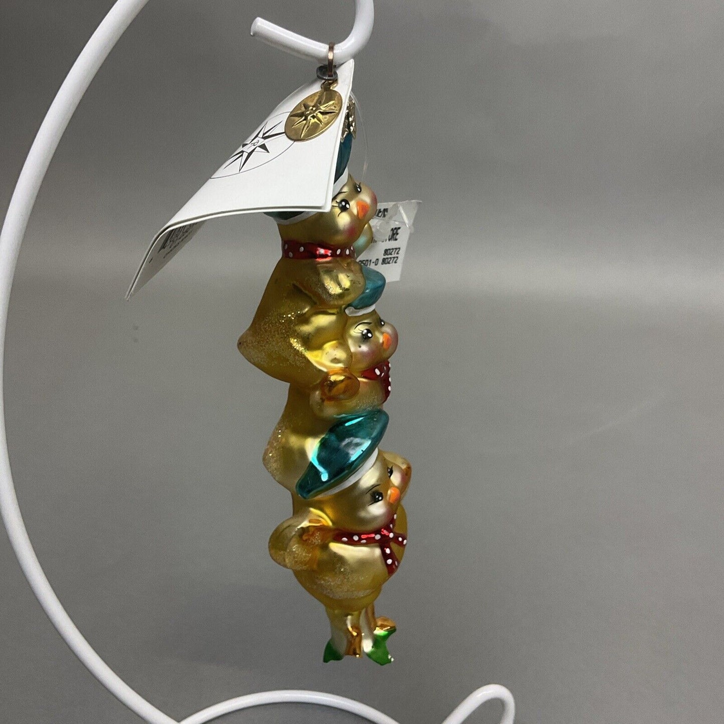 Radko "Chicks Ahoy” + “Snow Chum Charlie” Christmas Ornament/ Damaged