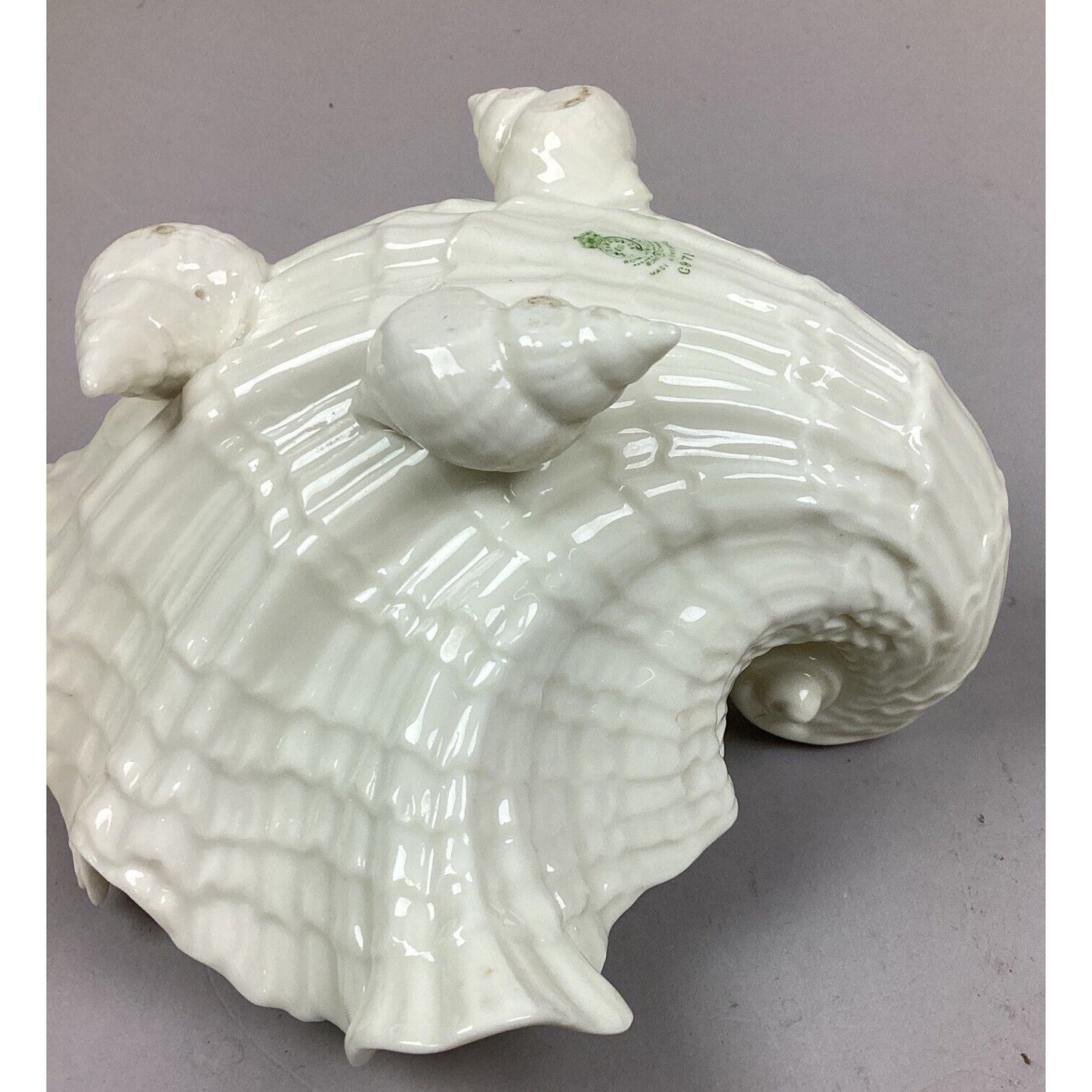 Vintage Fitz & Floyd Bone China Seashell Bowl Dish with 3 Shell Feet - 8”